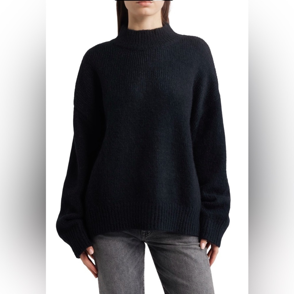 Nasty Gal Mock Neck Classic Black Women's Sweater NWT L